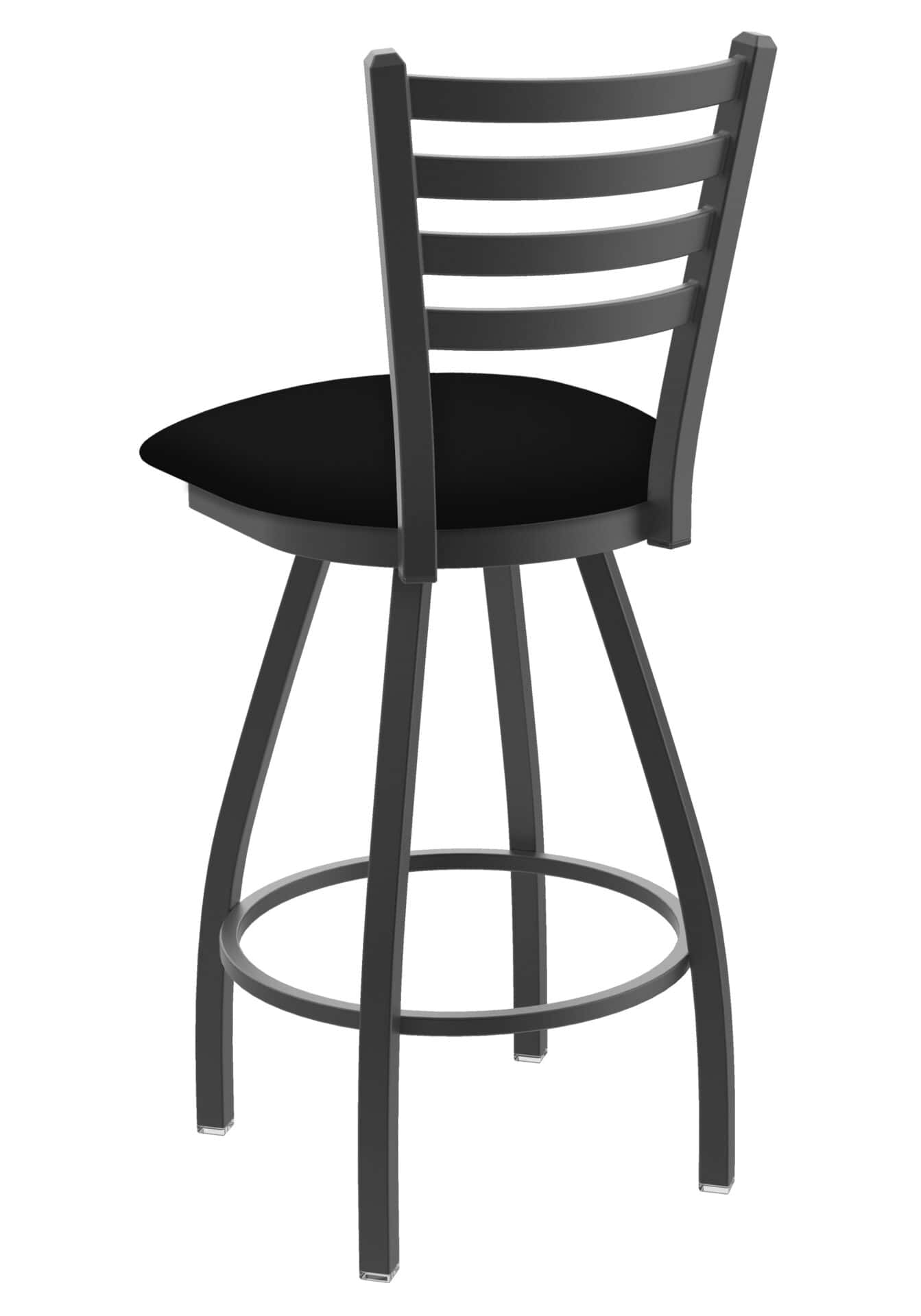 Jackie 25-Inch Counter Stool with Pewter Finish and Black Vinyl Seat 2 Jackie 25-Inch Counter Stool with Pewter Finish and Black Vinyl Seat - Image 2