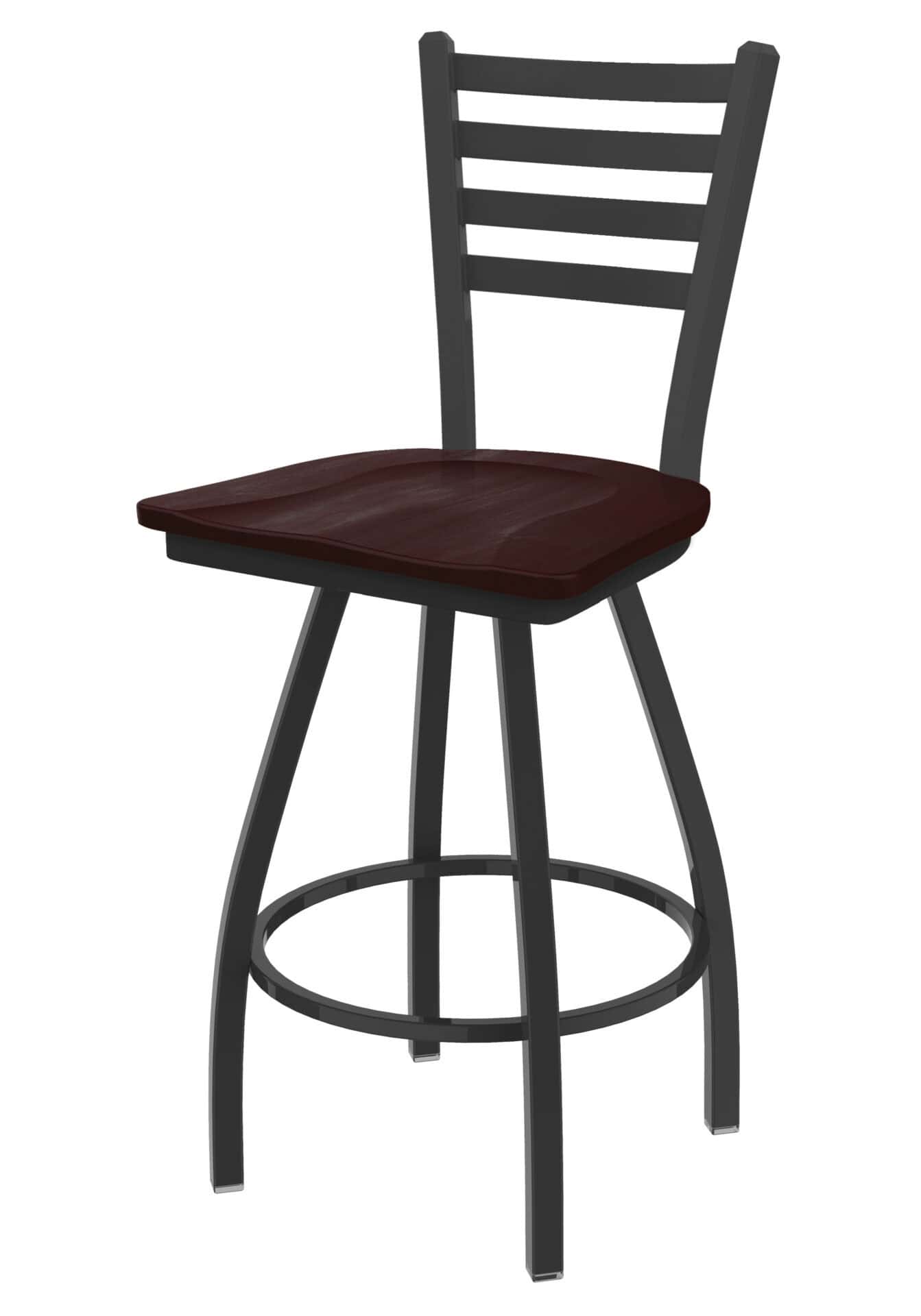 Jackie 36-Inch Extra-Tall Bar Stool with Pewter Finish and Dark Cherry Maple Seat 1 Jackie 36-Inch Extra-Tall Bar Stool with Pewter Finish and Dark Cherry Maple Seat