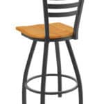 Jackie 30-Inch Bar Stool with Pewter Finish and Medium Oak Seat