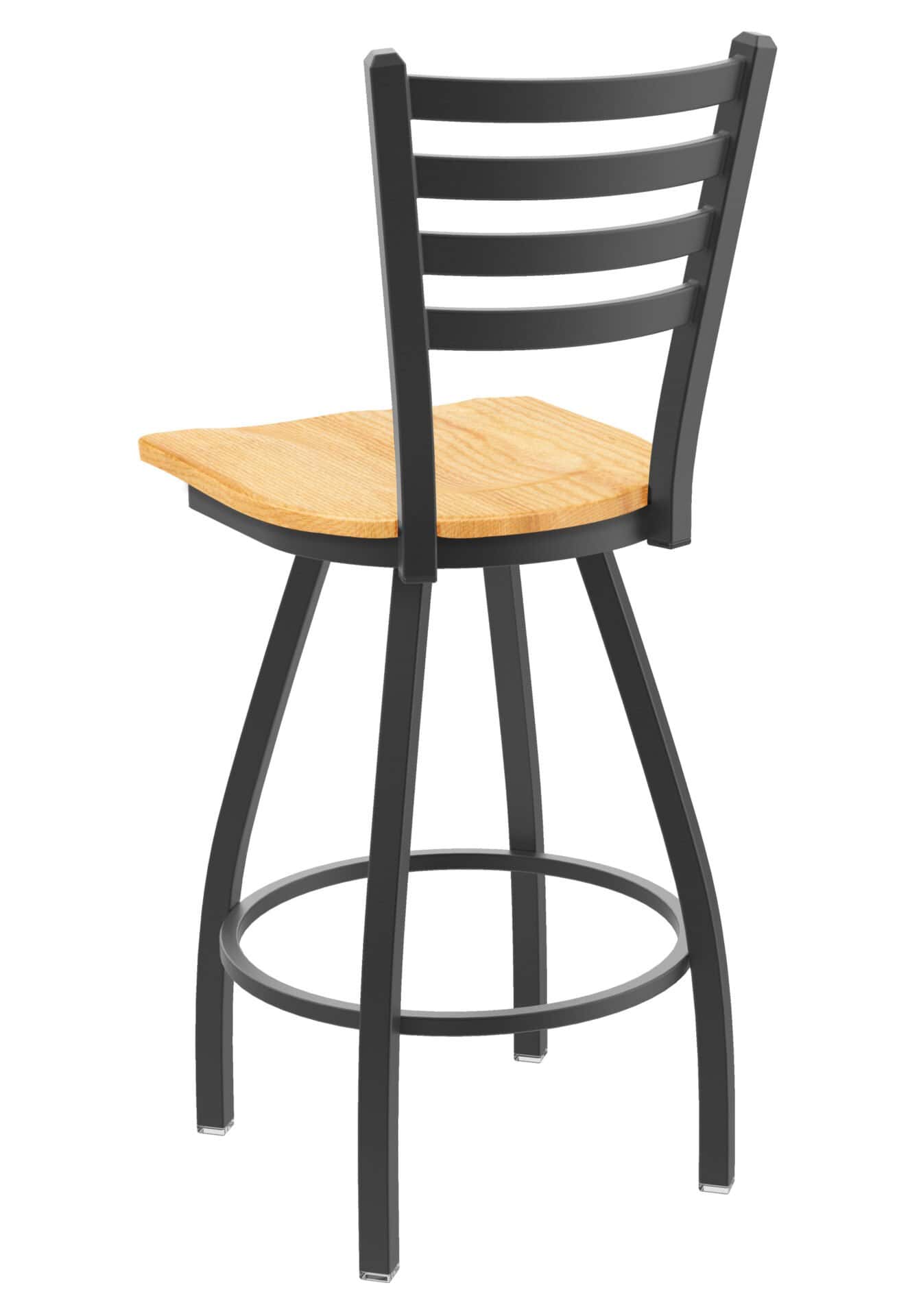 Jackie 36-Inch Extra-Tall Bar Stool with Pewter Finish and Natural Oak Seat 2 Jackie 36-Inch Extra-Tall Bar Stool with Pewter Finish and Natural Oak Seat - Image 2