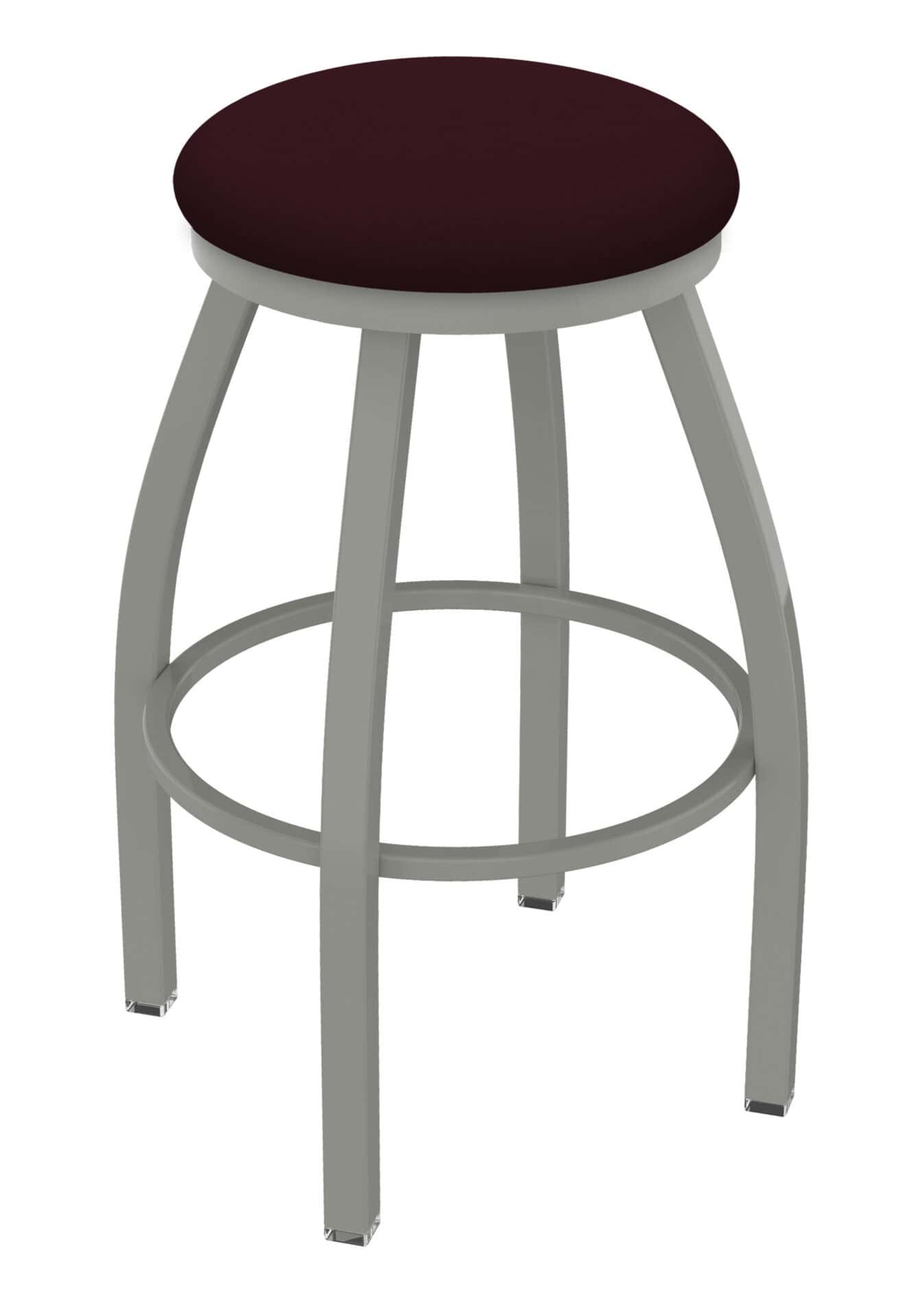 Misha 25-Inch Backless Counter Stool with Anodized Nickel Finish and Canter Bordeaux Seat 1 Misha 25-Inch Backless Counter Stool with Anodized Nickel Finish and Canter Bordeaux Seat