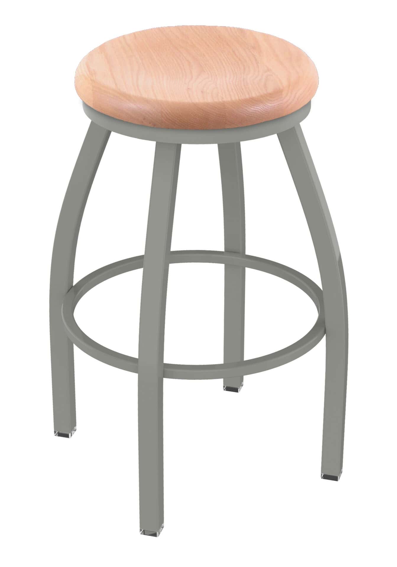 Misha 25-Inch Backless Counter Stool with Anodized Nickel Finish and Natural Oak Seat 1 Misha 25-Inch Backless Counter Stool with Anodized Nickel Finish and Natural Oak Seat