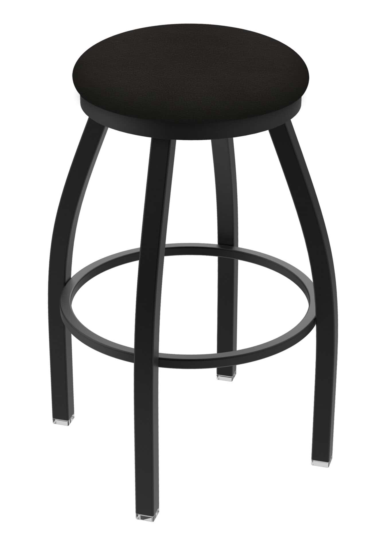 Misha 25-Inch Backless Counter Stool with Black Wrinkle Finish and Canter Espresso Seat 1 Misha 25-Inch Backless Counter Stool with Black Wrinkle Finish and Canter Espresso Seat