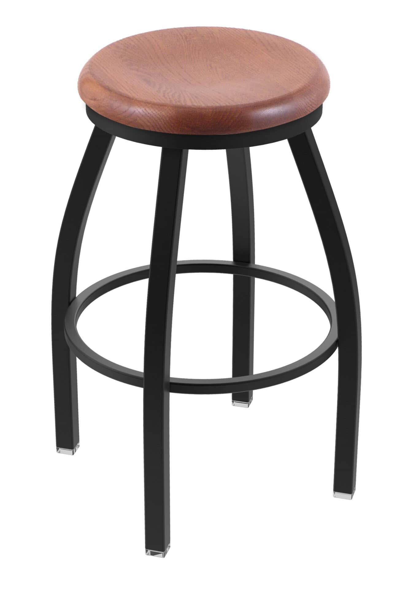 Misha 25-Inch Backless Counter Stool with Black Wrinkle Finish and Medium Oak Seat 1 Misha 25-Inch Backless Counter Stool with Black Wrinkle Finish and Medium Oak Seat