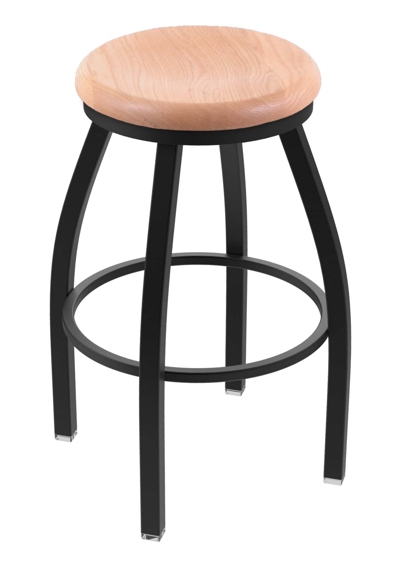 Misha 25-Inch Backless Counter Stool with Black Wrinkle Finish and Natural Oak Seat 1 Misha 25-Inch Backless Counter Stool with Black Wrinkle Finish and Natural Oak Seat
