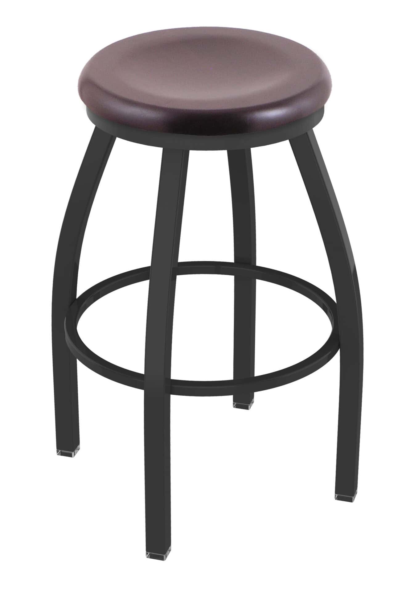 Misha 25-Inch Backless Counter Stool with Pewter Finish and Dark Cherry Maple Seat 1 Misha 25-Inch Backless Counter Stool with Pewter Finish and Dark Cherry Maple Seat