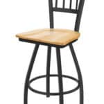 Contessa 25-Inch Counter Stool with Pewter Finish and Natural Oak Seat 5 Contessa 25-Inch Counter Stool with Pewter Finish and Natural Oak Seat