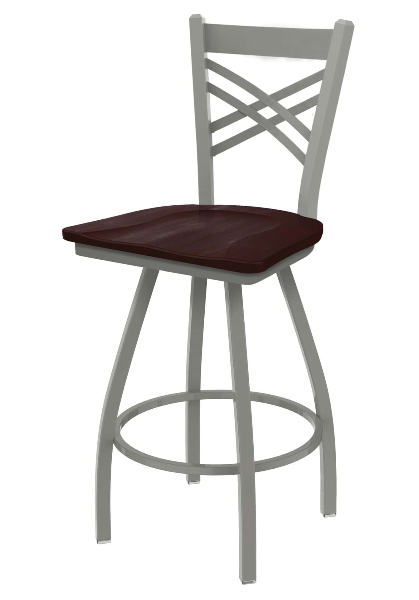 Catalina 36-Inch Extra-Tall Bar Stool with Anodized Nickel Finish and Dark Cherry Maple Seat 1 Catalina 36-Inch Extra-Tall Bar Stool with Anodized Nickel Finish and Dark Cherry Maple Seat