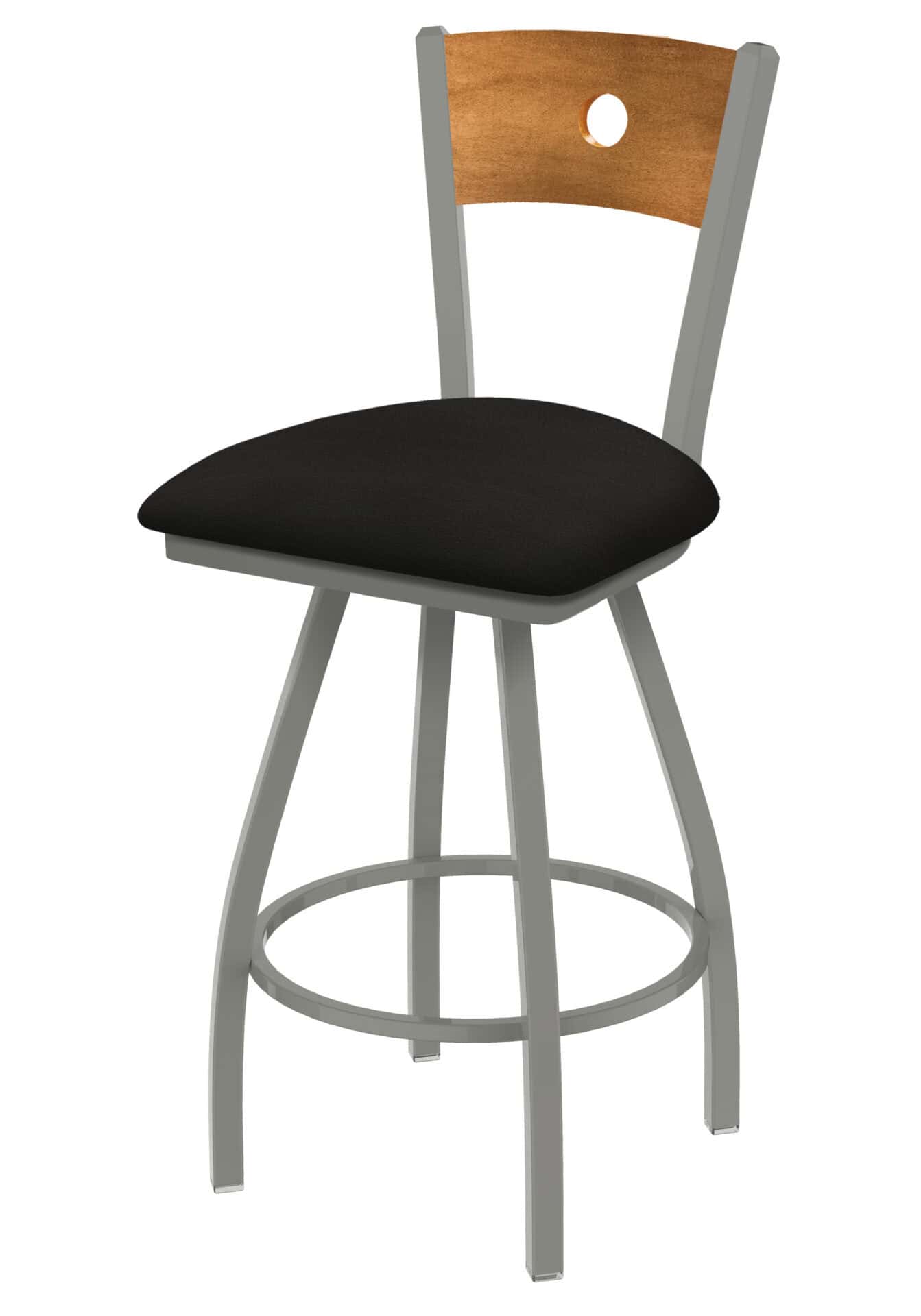 Voltaire 36-Inch Extra-Tall Bar Stool with Anodized Nickel Finish, Medium Back, and Canter Espresso Seat 1 Voltaire 36-Inch Extra-Tall Bar Stool with Anodized Nickel Finish, Medium Back, and Canter Espresso Seat
