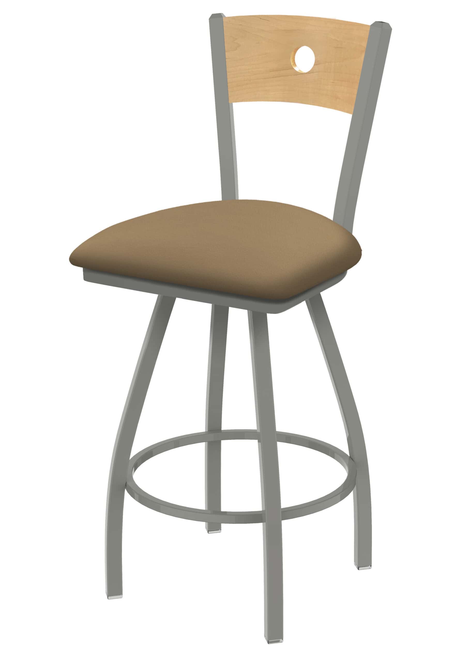 Voltaire 36-Inch Extra-Tall Bar Stool with Anodized Nickel Finish, Natural Back, and Canter Sand Seat 5 Voltaire 36-Inch Extra-Tall Bar Stool with Anodized Nickel Finish, Natural Back, and Canter Sand Seat