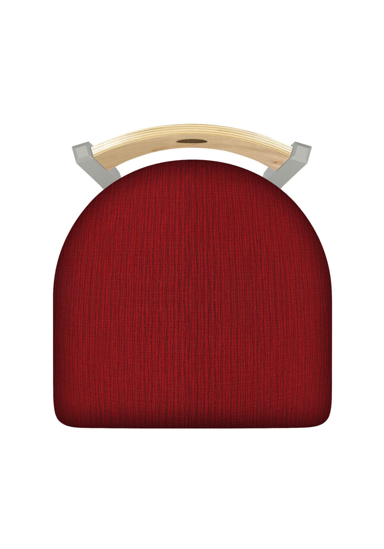 Voltaire 36-Inch Extra-Tall Bar Stool with Anodized Nickel Finish, Natural Back, and Graph Ruby Seat 2 Voltaire 36-Inch Extra-Tall Bar Stool with Anodized Nickel Finish, Natural Back, and Graph Ruby Seat - Image 2