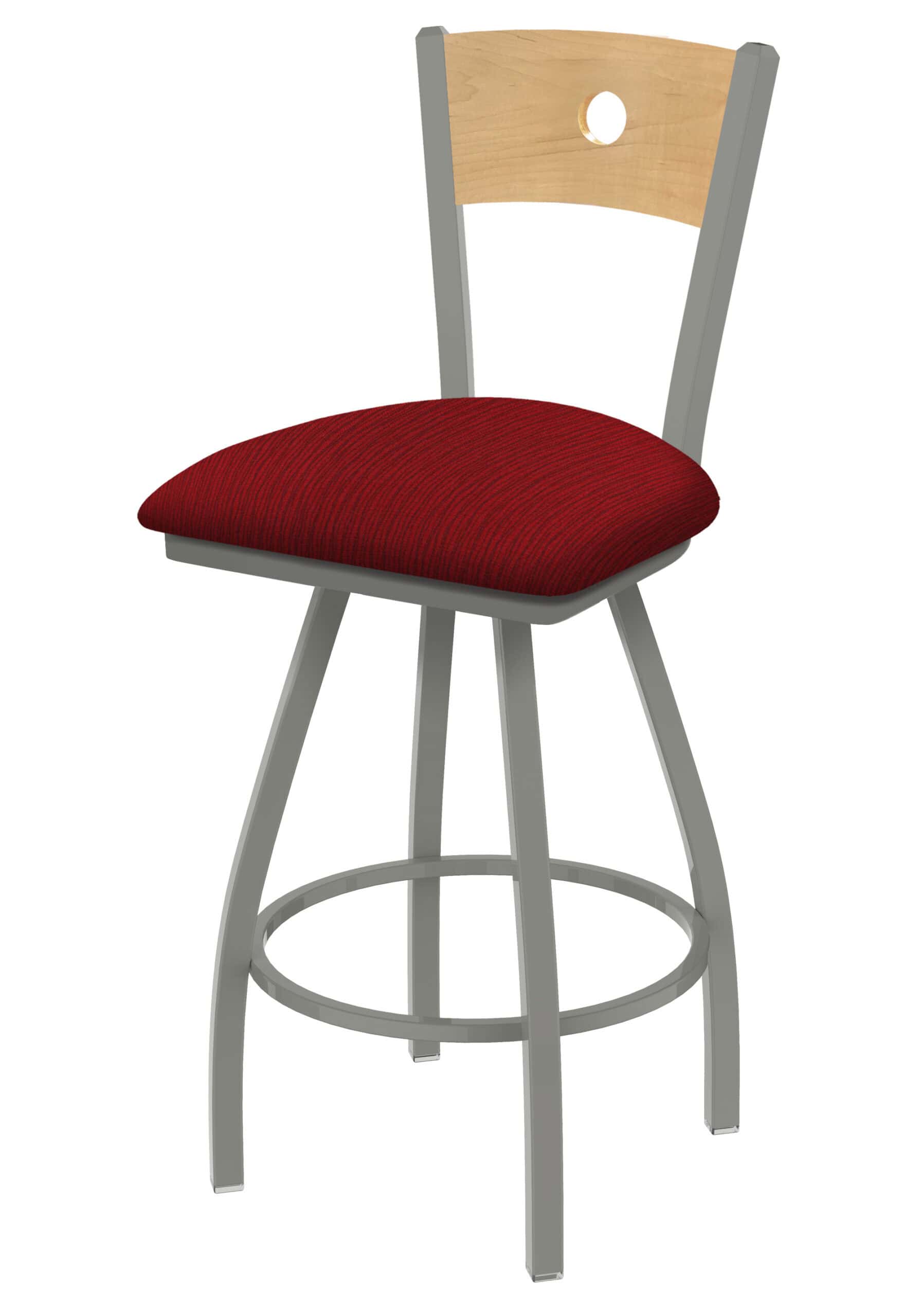 Voltaire 36-Inch Extra-Tall Bar Stool with Anodized Nickel Finish, Natural Back, and Graph Ruby Seat 5 Voltaire 36-Inch Extra-Tall Bar Stool with Anodized Nickel Finish, Natural Back, and Graph Ruby Seat