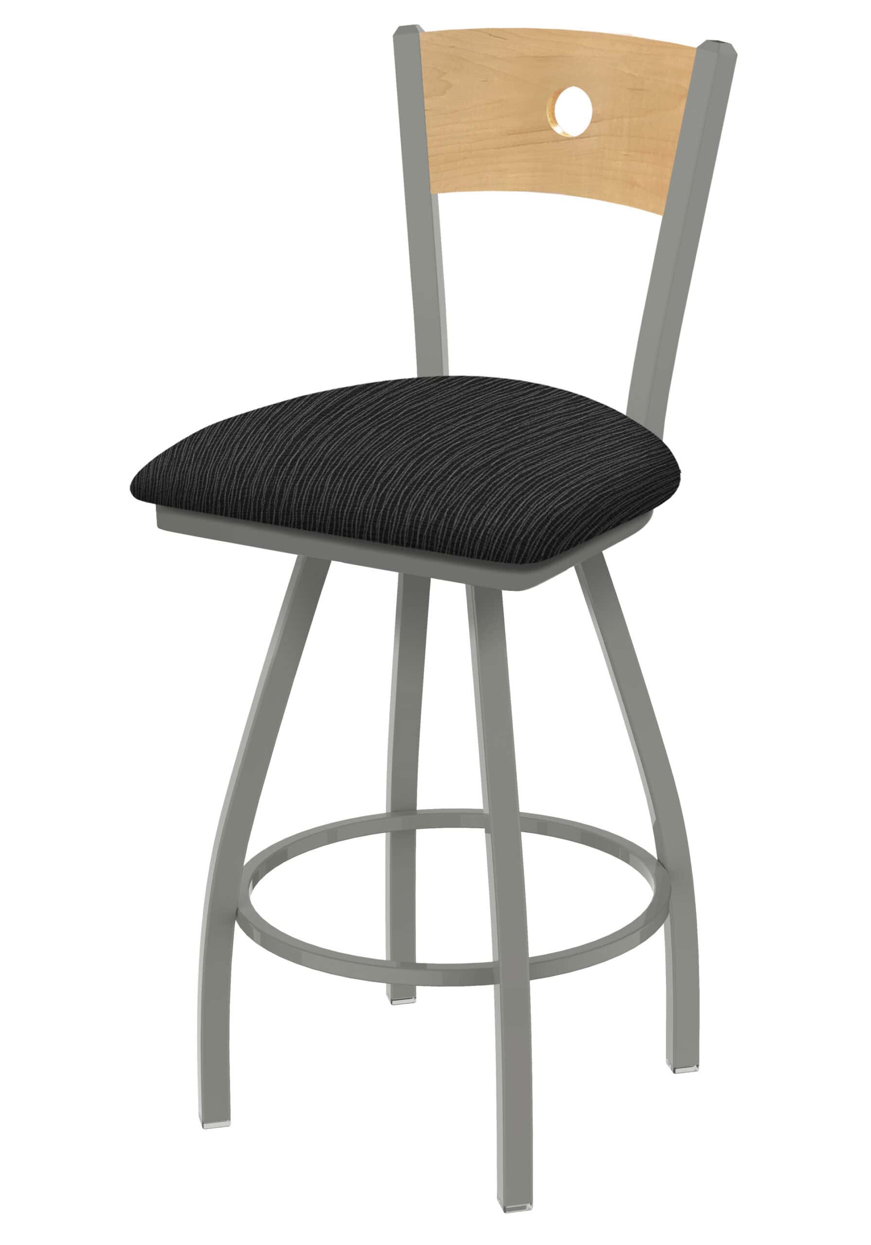 Voltaire 36-Inch Extra-Tall Bar Stool with Anodized Nickel Finish, Natural Back, and Graph Coal Seat 5 Voltaire 36-Inch Extra-Tall Bar Stool with Anodized Nickel Finish, Natural Back, and Graph Coal Seat
