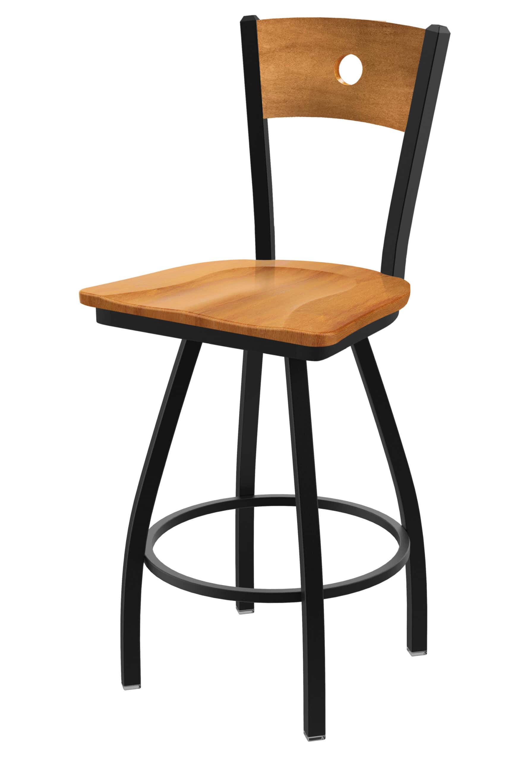 Voltaire 36-Inch Extra-Tall Bar Stool with Black Wrinkle Finish, Medium Back, and Medium Maple Seat 4 Voltaire 36-Inch Extra-Tall Bar Stool with Black Wrinkle Finish, Medium Back, and Medium Maple Seat
