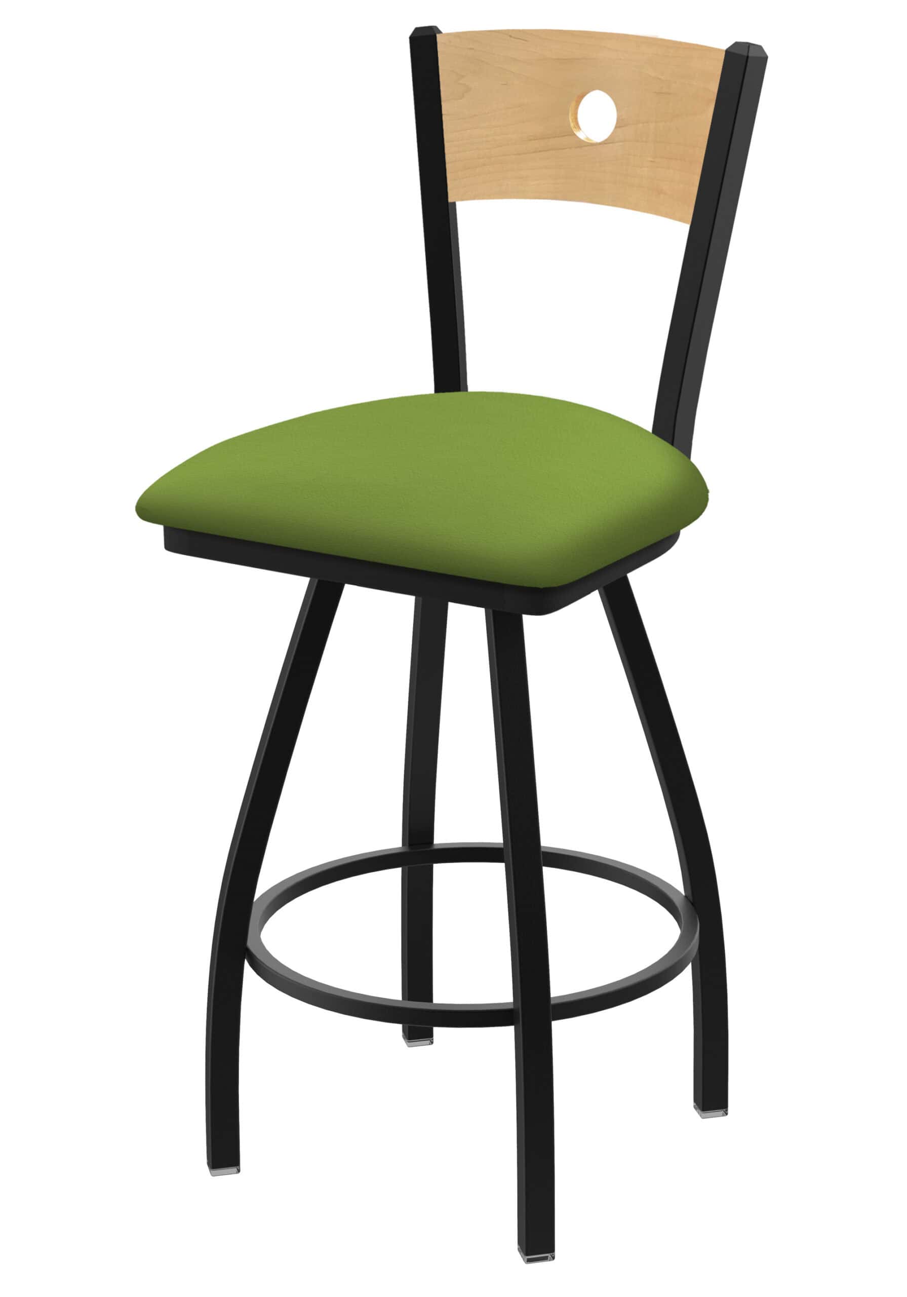 Voltaire 36-Inch Extra-Tall Bar Stool with Black Wrinkle Finish, Natural Back, and Canter Kiwi Green Seat 5 Voltaire 36-Inch Extra-Tall Bar Stool with Black Wrinkle Finish, Natural Back, and Canter Kiwi Green Seat