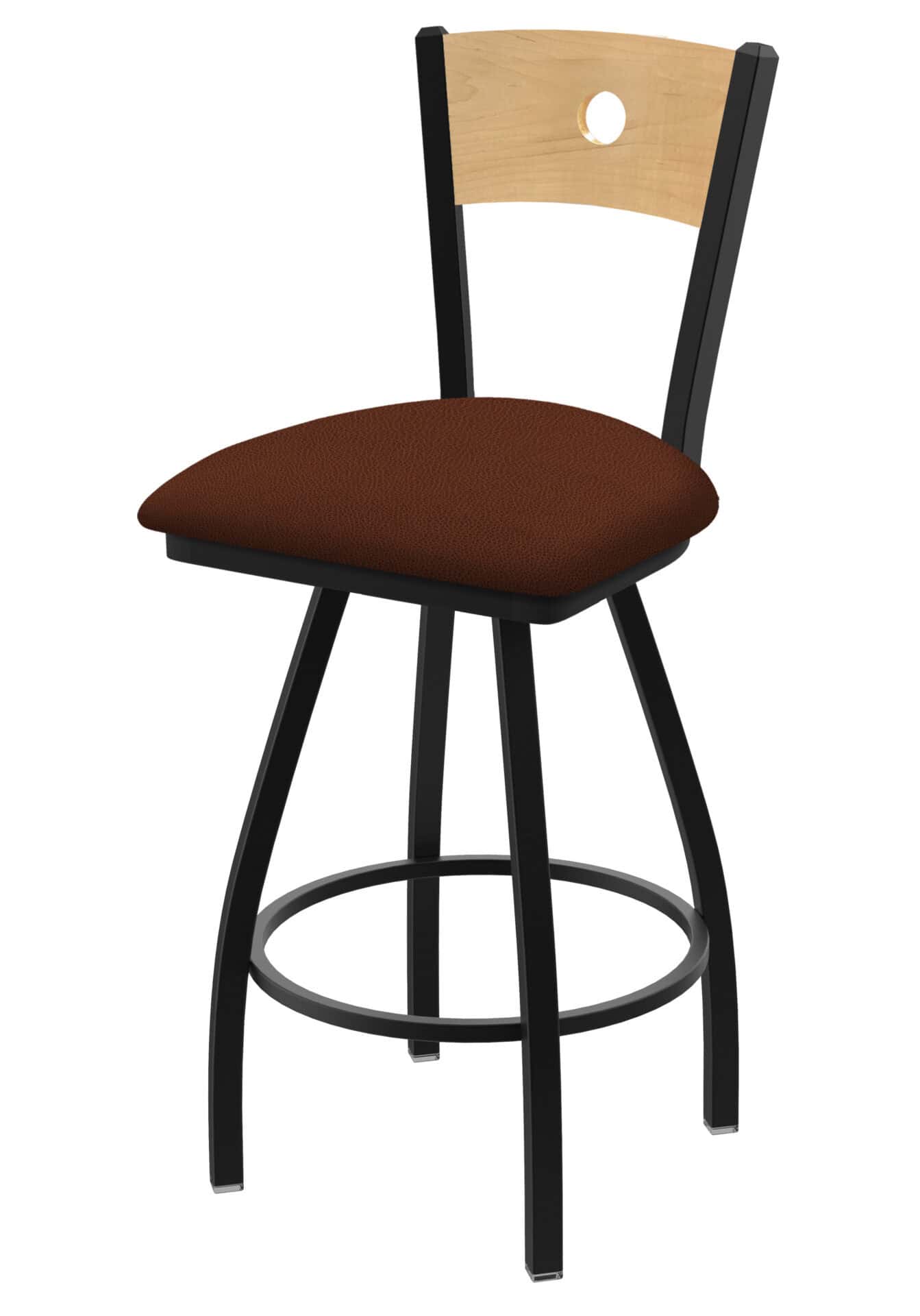 Voltaire 36-Inch Extra-Tall Bar Stool with Black Wrinkle Finish, Natural Back, and Rein Adobe Seat 1 Voltaire 36-Inch Extra-Tall Bar Stool with Black Wrinkle Finish, Natural Back, and Rein Adobe Seat