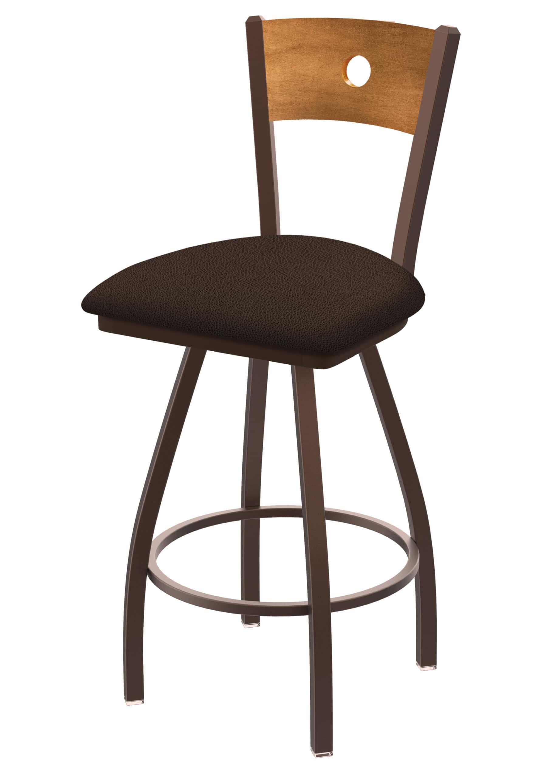 Voltaire 36-Inch Extra-Tall Bar Stool with Bronze Finish, Medium Back, and Rein Coffee Seat 5 Voltaire 36-Inch Extra-Tall Bar Stool with Bronze Finish, Medium Back, and Rein Coffee Seat