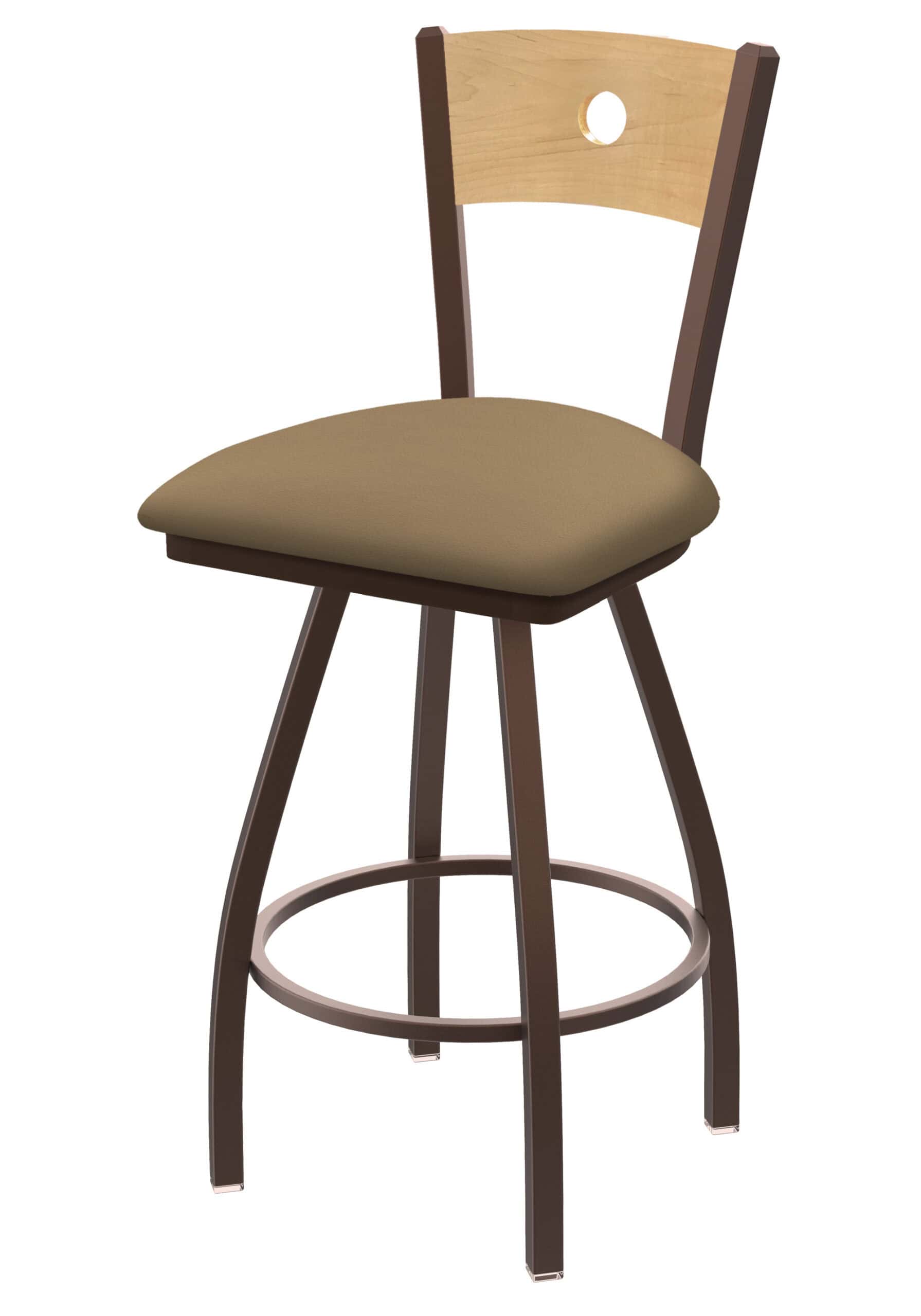 Voltaire 30-Inch Bar Stool with Bronze Finish, Natural Back, and Canter Sand Seat 5 Voltaire 30-Inch Bar Stool with Bronze Finish, Natural Back, and Canter Sand Seat