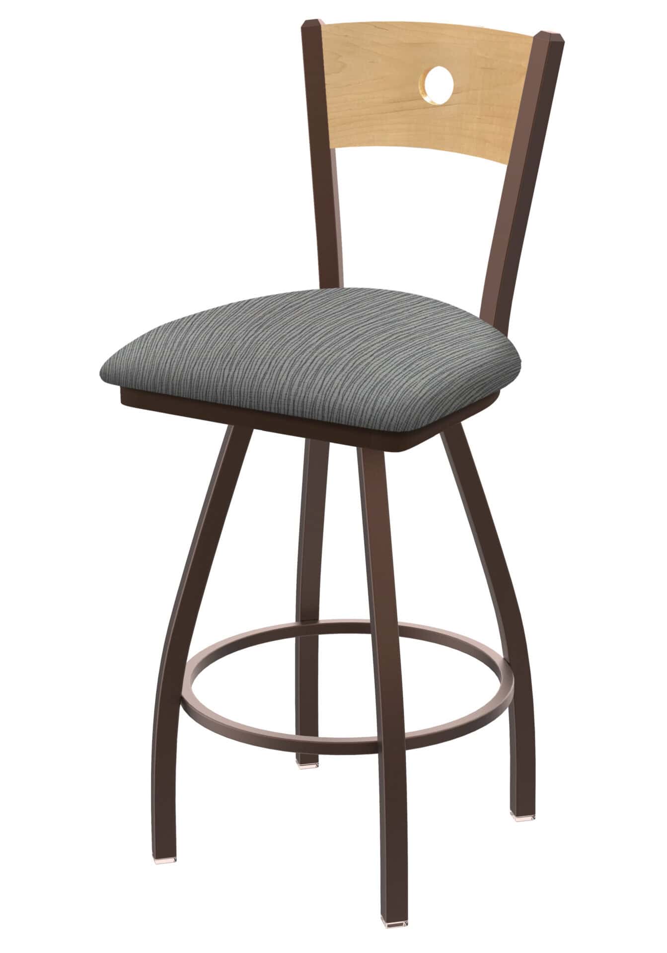 Voltaire 36-Inch Extra-Tall Bar Stool with Bronze Finish, Natural Back, and Graph Alpine Seat 1 Voltaire 36-Inch Extra-Tall Bar Stool with Bronze Finish, Natural Back, and Graph Alpine Seat