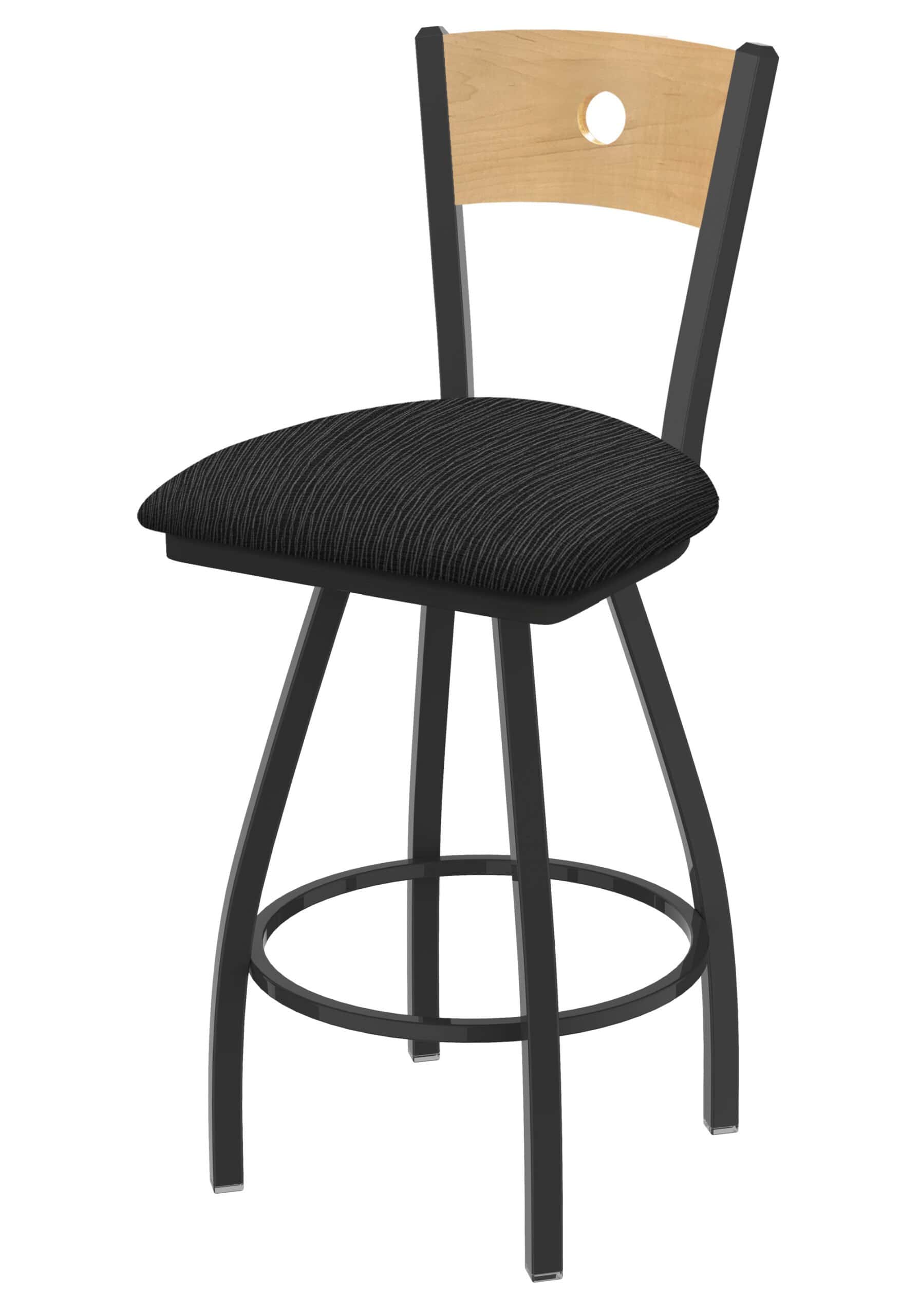 Voltaire 36-Inch Extra-Tall Bar Stool with Pewter Finish, Natural Back, and Graph Coal Seat 5 Voltaire 36-Inch Extra-Tall Bar Stool with Pewter Finish, Natural Back, and Graph Coal Seat