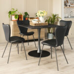 Industrial Square Dining Table with Modern Black Finish for 4 12 Industrial Square Dining Table with Modern Black Finish for 4