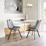 Modern Velvet Dining Chair with Steel Legs and Tufted Upholstery (Set of 2) 9 Modern Velvet Dining Chair with Steel Legs and Tufted Upholstery (Set of 2)
