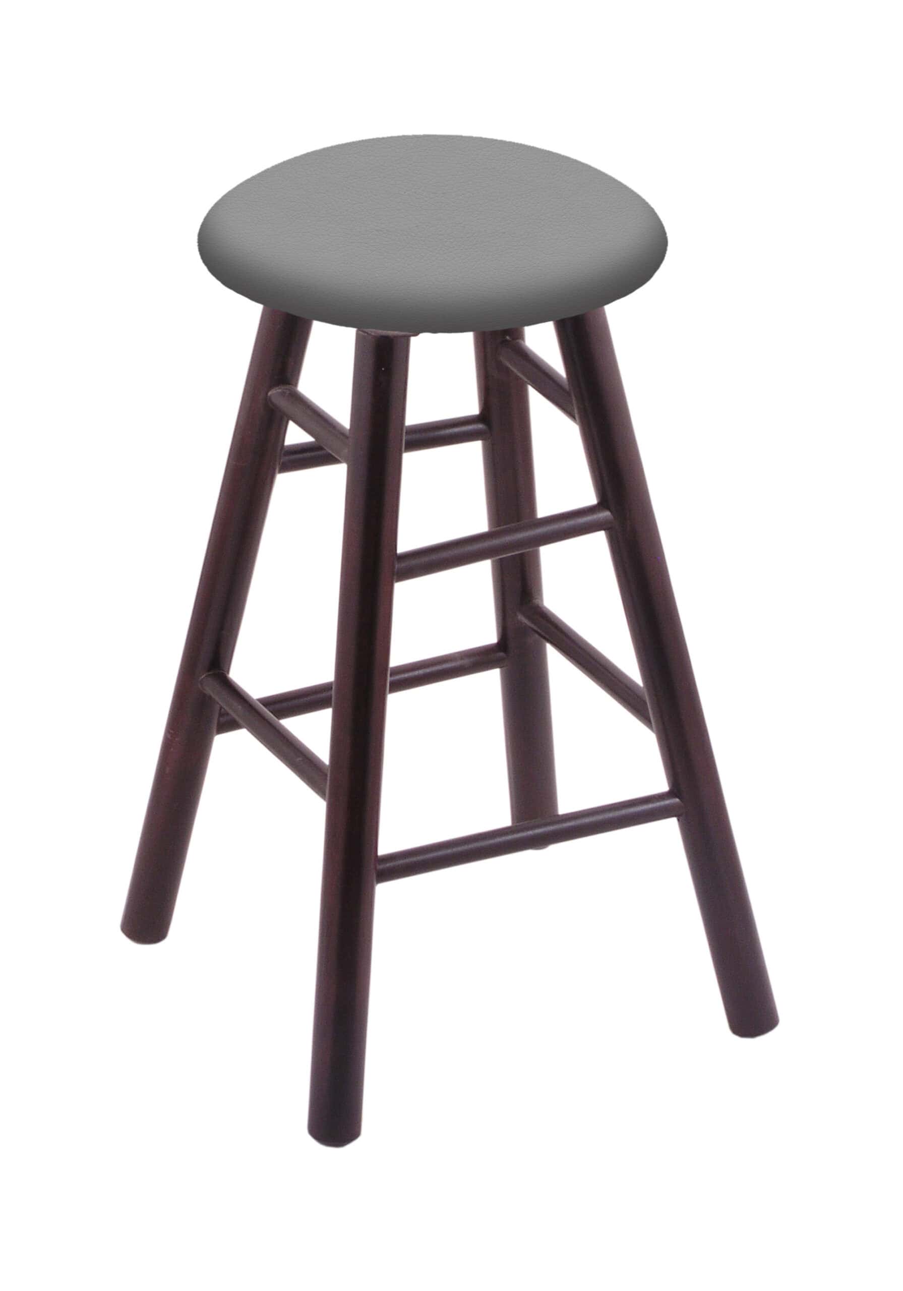 Maple 24-Inch Backless Counter Stool with Dark Cherry Finish, Smooth Leg, and Canter Folkstone Grey Seat 4 Maple 24-Inch Backless Counter Stool with Dark Cherry Finish, Smooth Leg, and Canter Folkstone Grey Seat