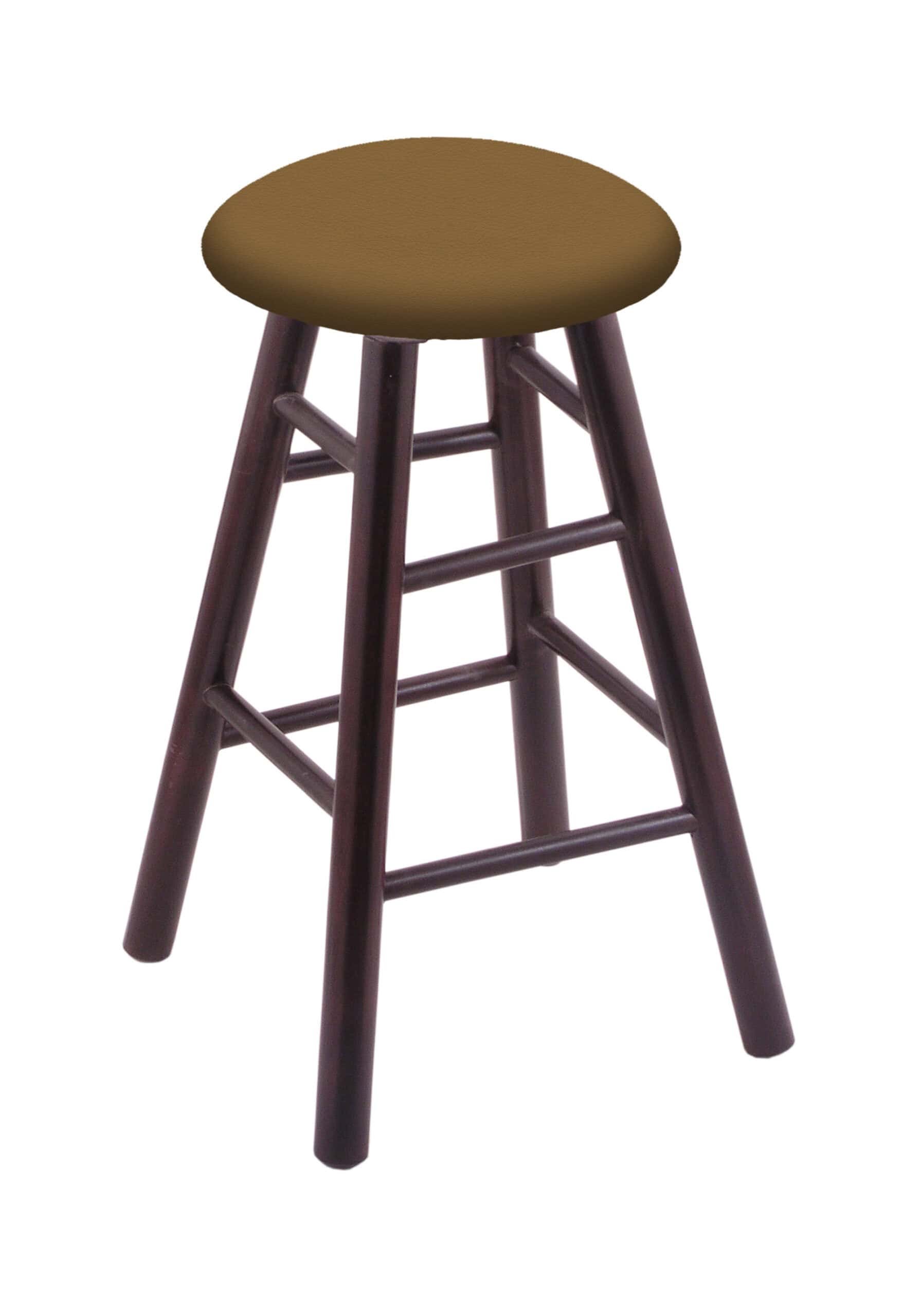 Maple 24-Inch Backless Counter Stool with Dark Cherry Finish, Smooth Leg, and Canter Saddle Seat 4 Maple 24-Inch Backless Counter Stool with Dark Cherry Finish, Smooth Leg, and Canter Saddle Seat
