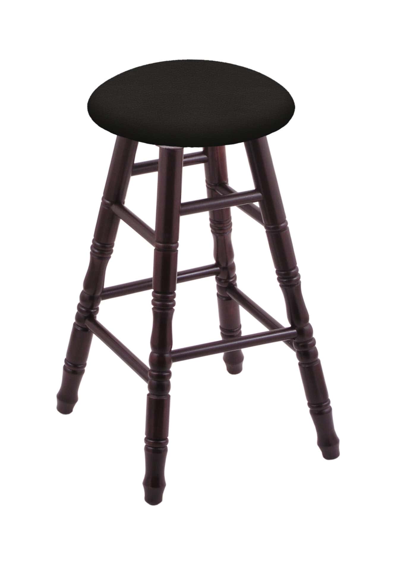 Maple 36-Inch Backless Extra Tall Bar Stool with Dark Cherry Finish, Turned Leg, and Canter Espresso Seat 1 Maple 36-Inch Backless Extra Tall Bar Stool with Dark Cherry Finish, Turned Leg, and Canter Espresso Seat