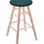 Maple 24-Inch Backless Counter Stool with Natural Finish, Turned Leg, and Graph Tidal Seat