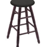 Oak 36-Inch Backless Extra Tall Bar Stool with Dark Cherry Finish, Turned Leg, and Canter Iron Seat 4 Oak 36-Inch Backless Extra Tall Bar Stool with Dark Cherry Finish, Turned Leg, and Canter Iron Seat