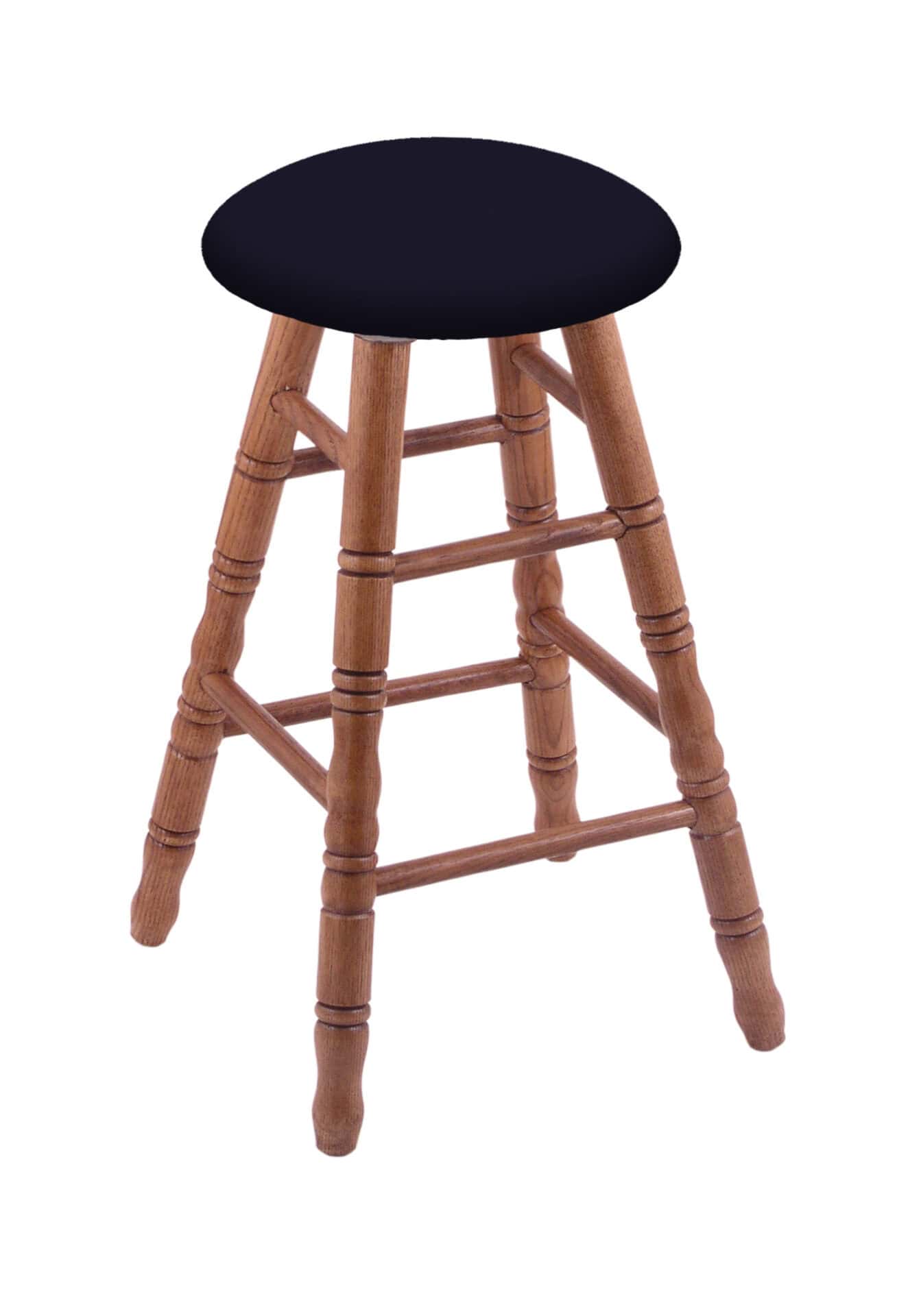 Oak 24-Inch Backless Counter Stool with Medium Finish, Turned Leg, and Canter Twilight Seat 1 Oak 24-Inch Backless Counter Stool with Medium Finish, Turned Leg, and Canter Twilight Seat