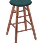 Oak 30-Inch Backless Bar Stool with Medium Finish, Turned Leg, and Graph Tidal Seat