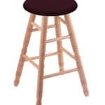 Oak 24-Inch Backless Counter Stool with Natural Finish, Turned Leg, and Canter Bordeaux Seat 4 Oak 24-Inch Backless Counter Stool with Natural Finish, Turned Leg, and Canter Bordeaux Seat