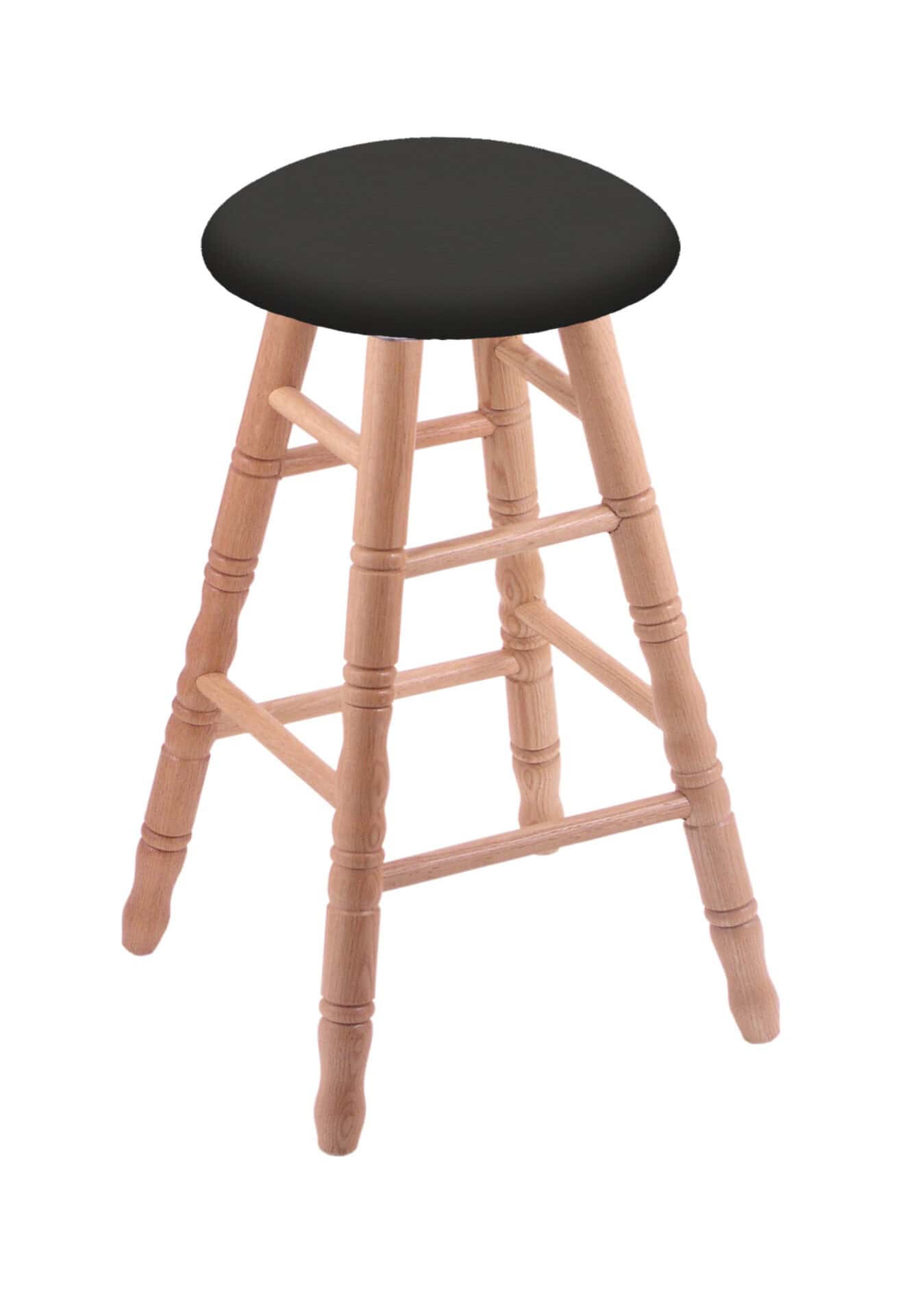 Oak 24-Inch Backless Counter Stool with Natural Finish, Turned Leg, and Canter Iron Seat 1 Oak 24-Inch Backless Counter Stool with Natural Finish, Turned Leg, and Canter Iron Seat