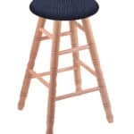 Oak 24-Inch Backless Counter Stool with Natural Finish, Turned Leg, and Graph Anchor Seat 4 Oak 24-Inch Backless Counter Stool with Natural Finish, Turned Leg, and Graph Anchor Seat