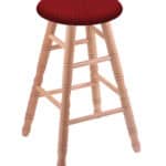 Oak 24-Inch Backless Counter Stool with Natural Finish, Turned Leg, and Graph Ruby Seat 4 Oak 24-Inch Backless Counter Stool with Natural Finish, Turned Leg, and Graph Ruby Seat