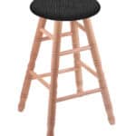 Oak 24-Inch Backless Counter Stool with Natural Finish, Turned Leg, and Graph Coal Seat 4 Oak 24-Inch Backless Counter Stool with Natural Finish, Turned Leg, and Graph Coal Seat