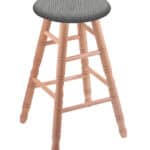 Oak 24-Inch Backless Counter Stool with Natural Finish, Turned Leg, and Graph Alpine Seat 4 Oak 24-Inch Backless Counter Stool with Natural Finish, Turned Leg, and Graph Alpine Seat
