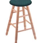 Oak 24-Inch Backless Counter Stool with Natural Finish, Turned Leg, and Graph Tidal Seat 4 Oak 24-Inch Backless Counter Stool with Natural Finish, Turned Leg, and Graph Tidal Seat