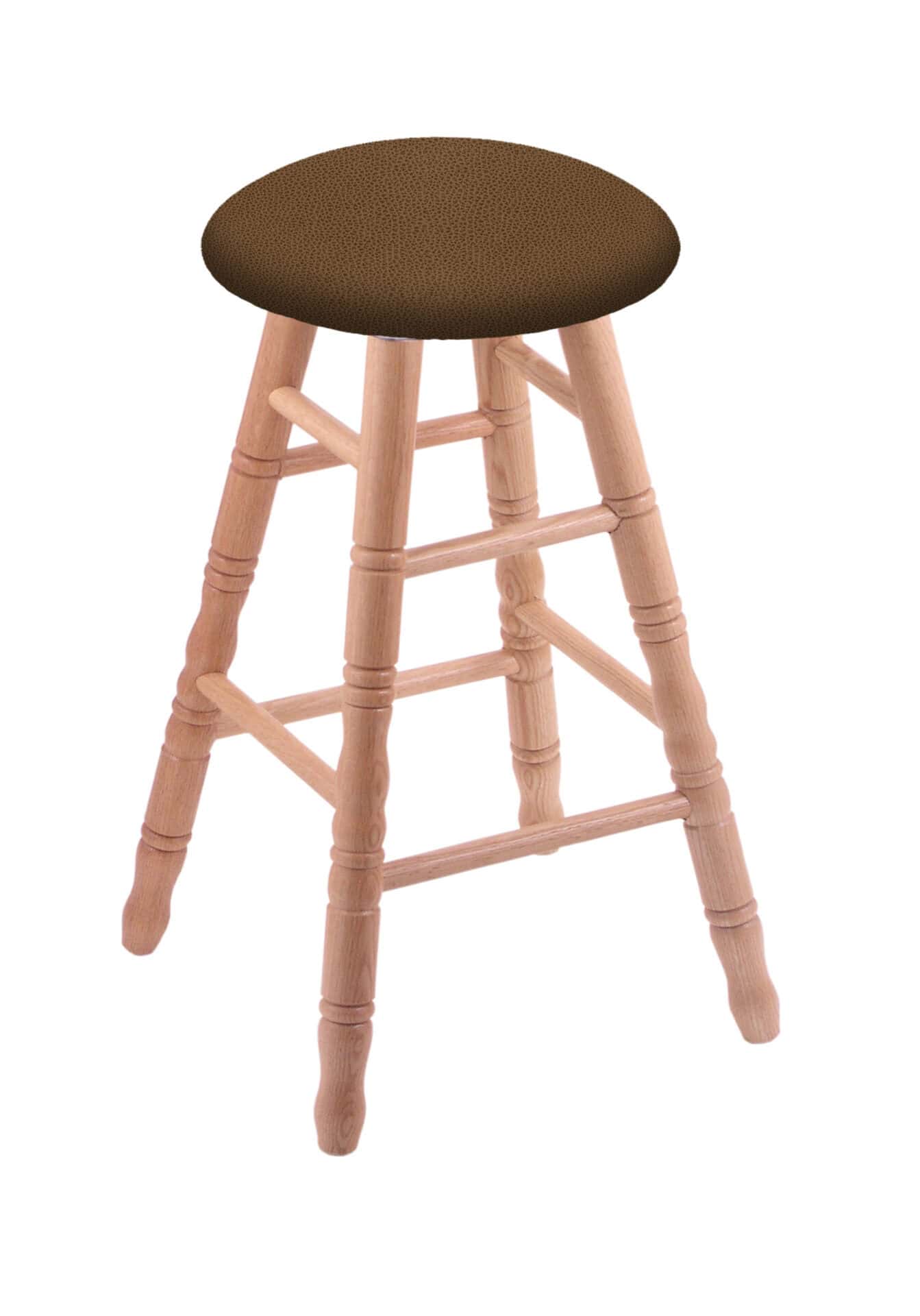 Oak 24-Inch Backless Counter Stool with Natural Finish, Turned Leg, and Rein Thatch Seat 1 Oak 24-Inch Backless Counter Stool with Natural Finish, Turned Leg, and Rein Thatch Seat