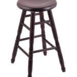 Maple 24-Inch Backless Counter Stool with Dark Cherry Finish, Turned Leg, and Saddle Dish Seat 3 Maple 24-Inch Backless Counter Stool with Dark Cherry Finish, Turned Leg, and Saddle Dish Seat