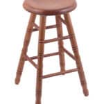 Oak 24-Inch Backless Counter Stool with Medium Finish, Turned Leg, and Saddle Dish Seat 3 Oak 24-Inch Backless Counter Stool with Medium Finish, Turned Leg, and Saddle Dish Seat