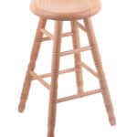 Oak 24-Inch Backless Counter Stool with Natural Finish, Turned Leg, and Saddle Dish Seat 3 Oak 24-Inch Backless Counter Stool with Natural Finish, Turned Leg, and Saddle Dish Seat