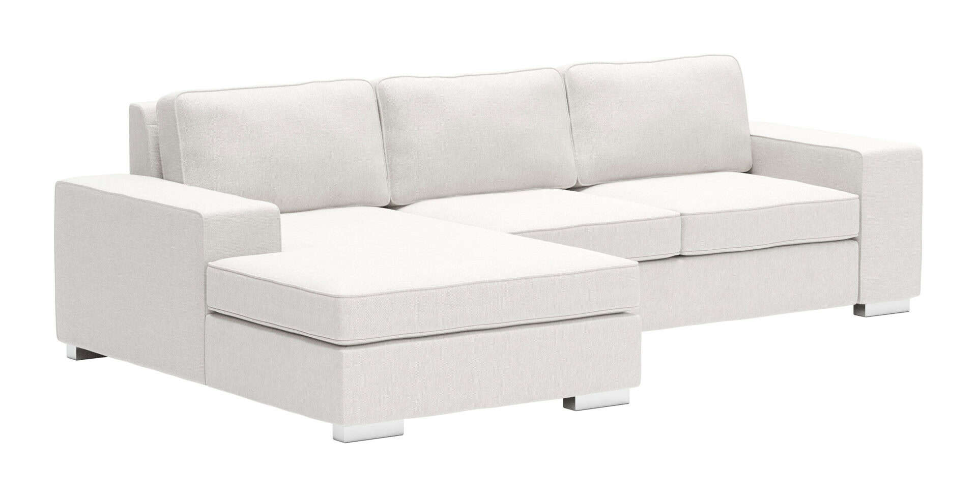 White Sectional Sofa with Modular Design and Chrome Steel Legs 3 White Sectional Sofa with Modular Design and Chrome Steel Legs - Image 3