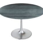 Round Marble Dining Table with Steel Base, Seats 4