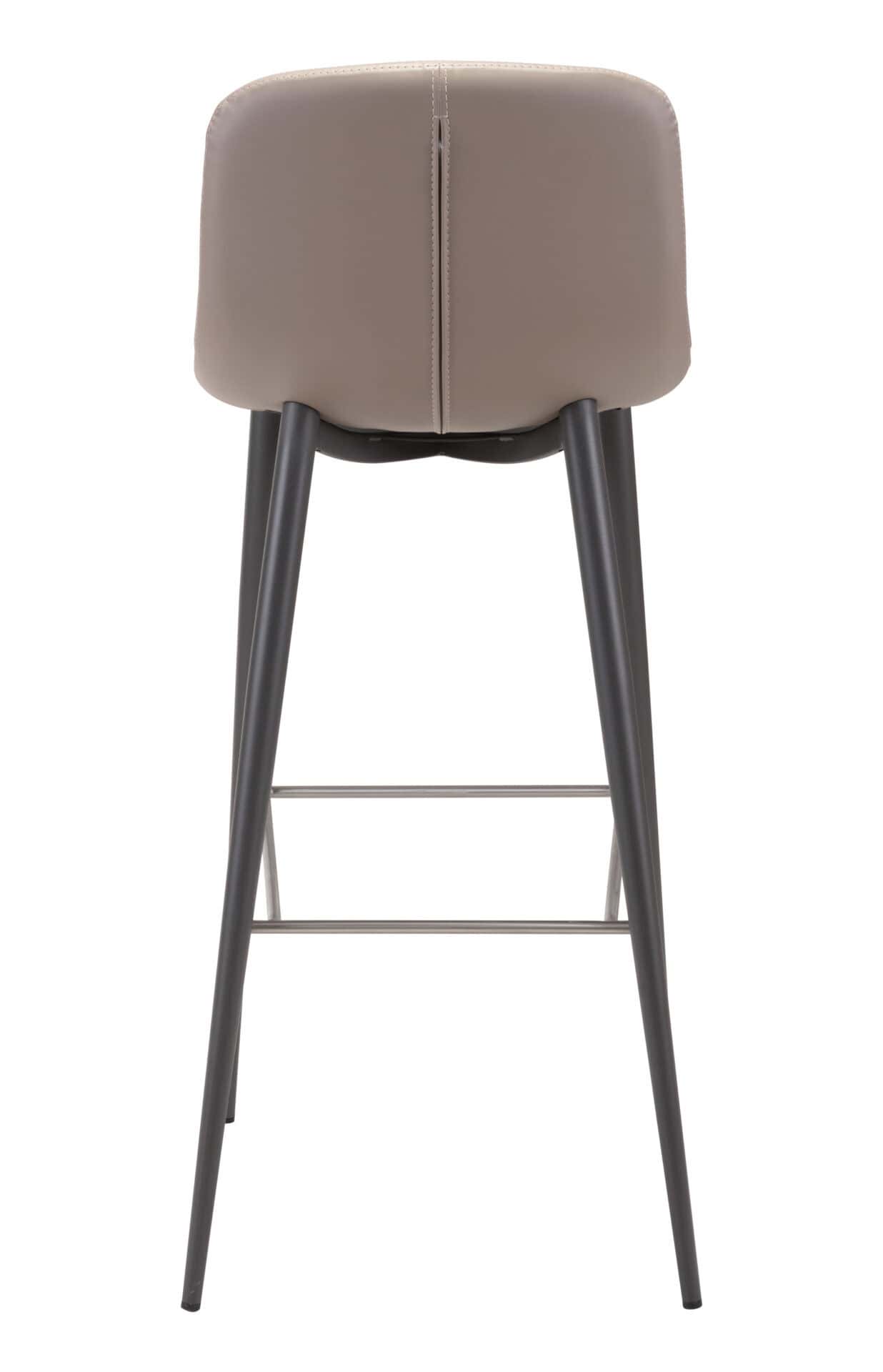 Ergonomic Tufted Barstool with Faux Leather Seat and Footrest (Set of 2) 5 Ergonomic Tufted Barstool with Faux Leather Seat and Footrest (Set of 2) - Image 5