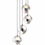 Chrome Meteor Shower Ceiling Lamp with Adjustable Pendant Spiral Design