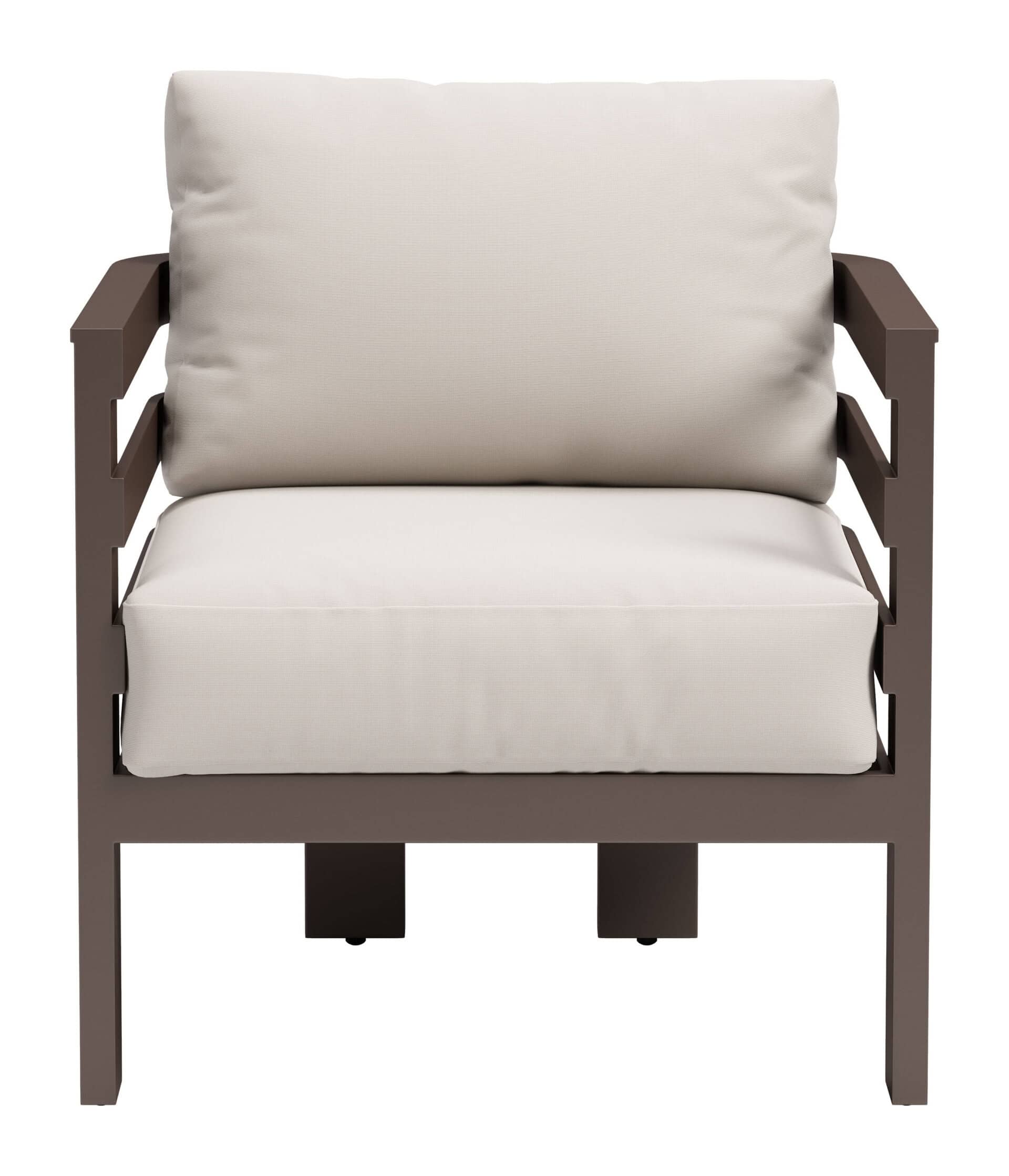 White Modern Armchair with Washable Cushion and Aluminum Frame 18 White Modern Armchair with Washable Cushion and Aluminum Frame