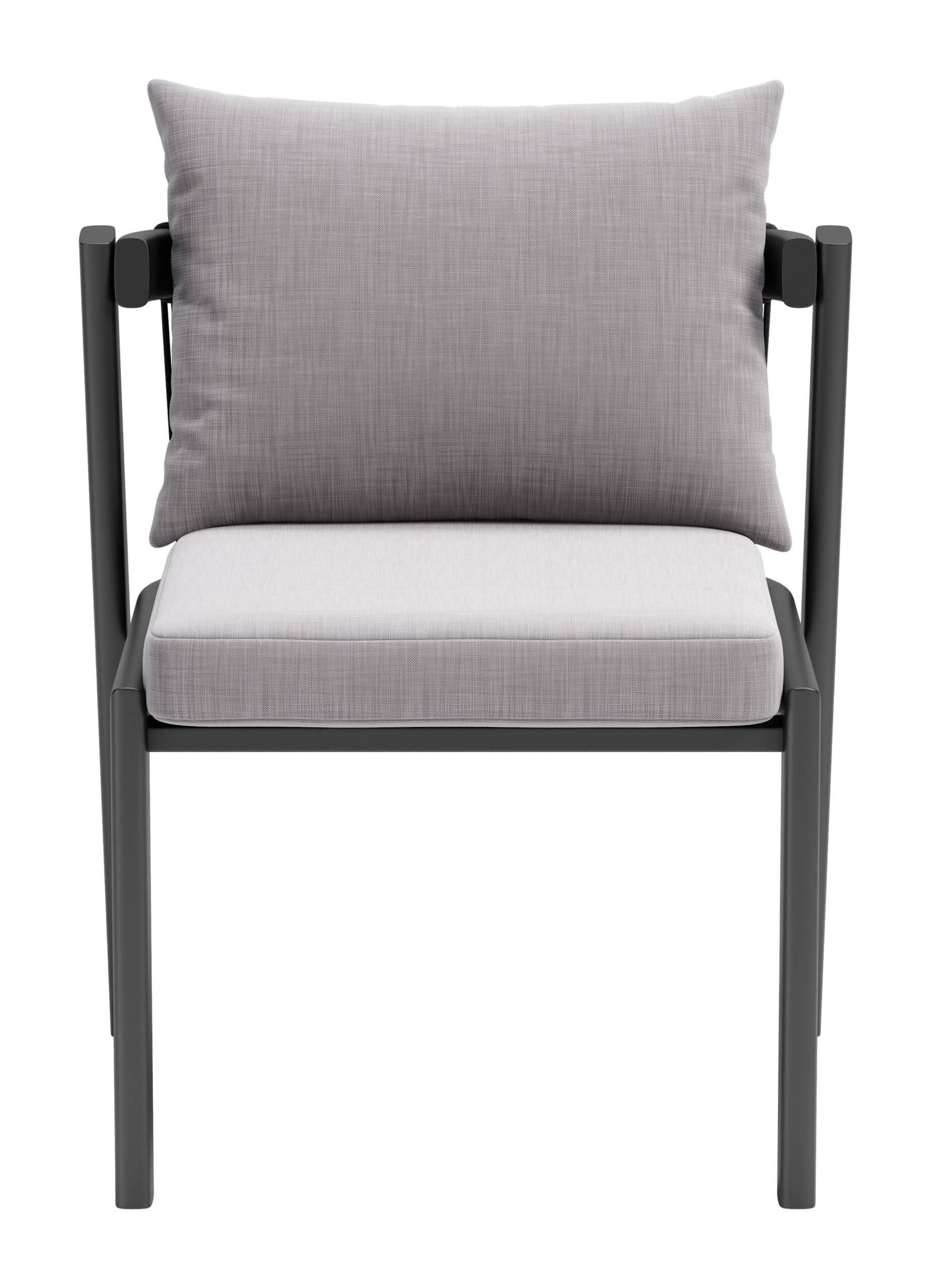 Gray Outdoor Dining Chairs Durable Aluminum Frame (Set of 2) 16 Gray Outdoor Dining Chairs Durable Aluminum Frame (Set of 2)